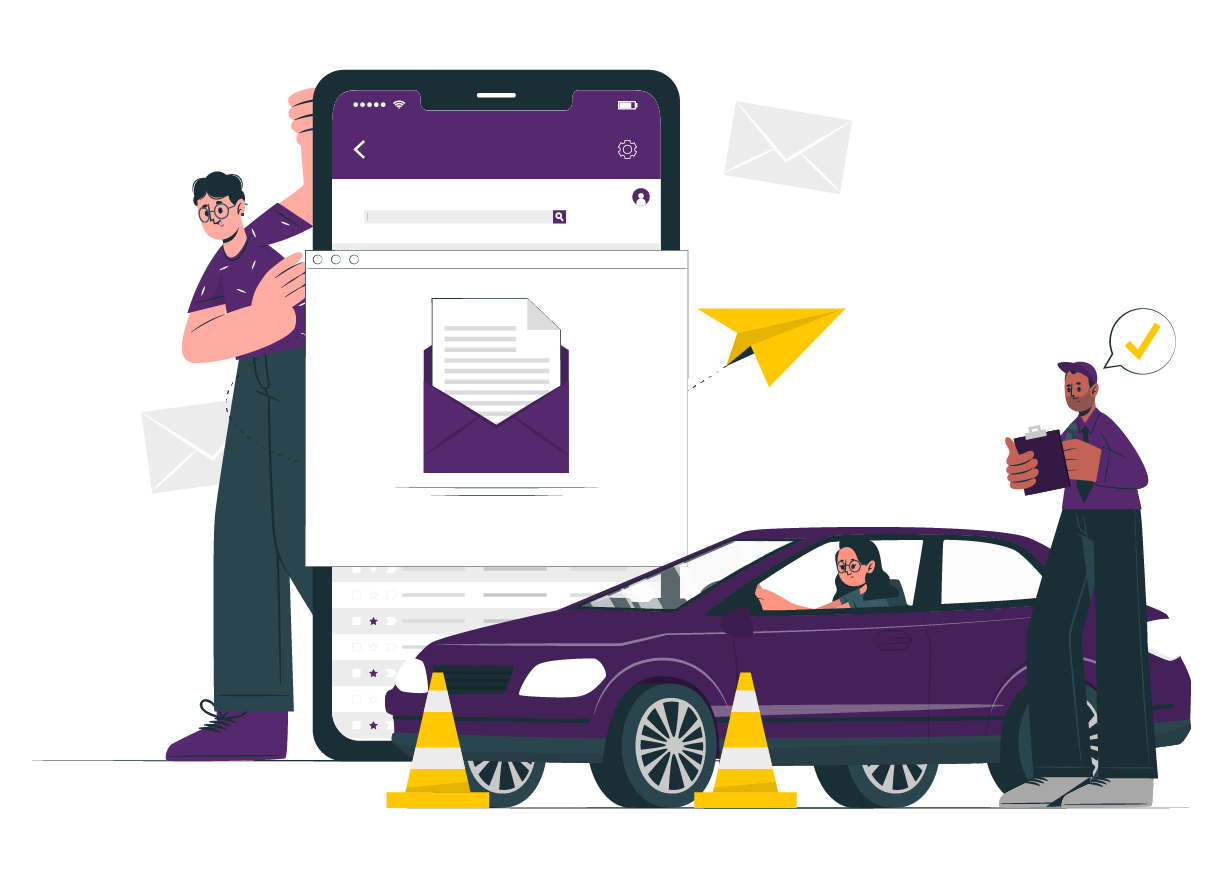 Ilustração veículos e-mail