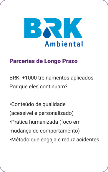 Treinamentos na empresa BRK