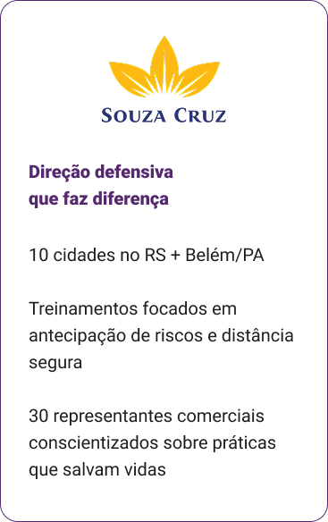 Treinamentos na empresa Souza Cruz
